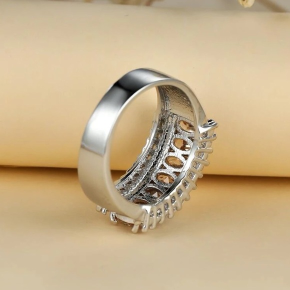 Sterling Silver Cubic Zirconia Peach Ring - Picture 6 of 10